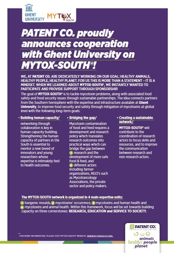 PATENT CO proudly announces cooperation with Ghent University on MYTOX-SOUTH